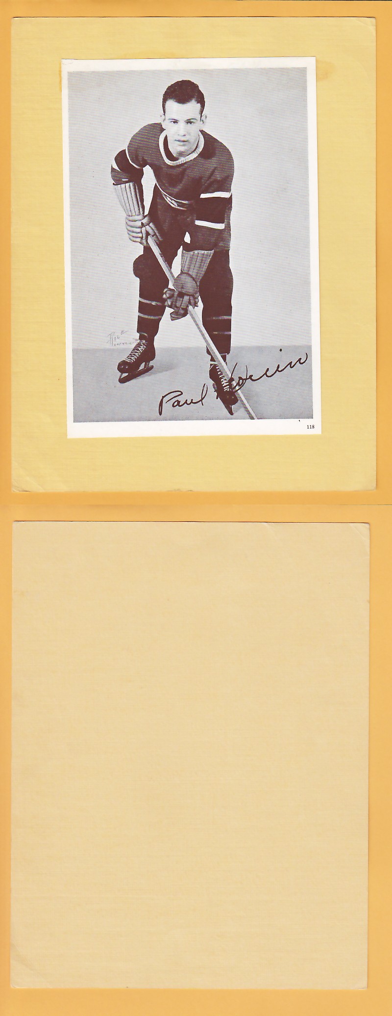 1935-40 CROWN BRAND PHOTO #118 PAUL DROUIN photo